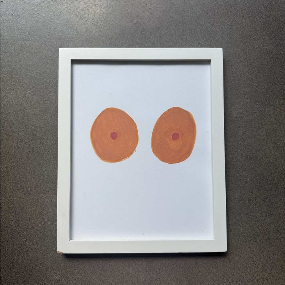 Abstract B O O B S Art Print with White Frame